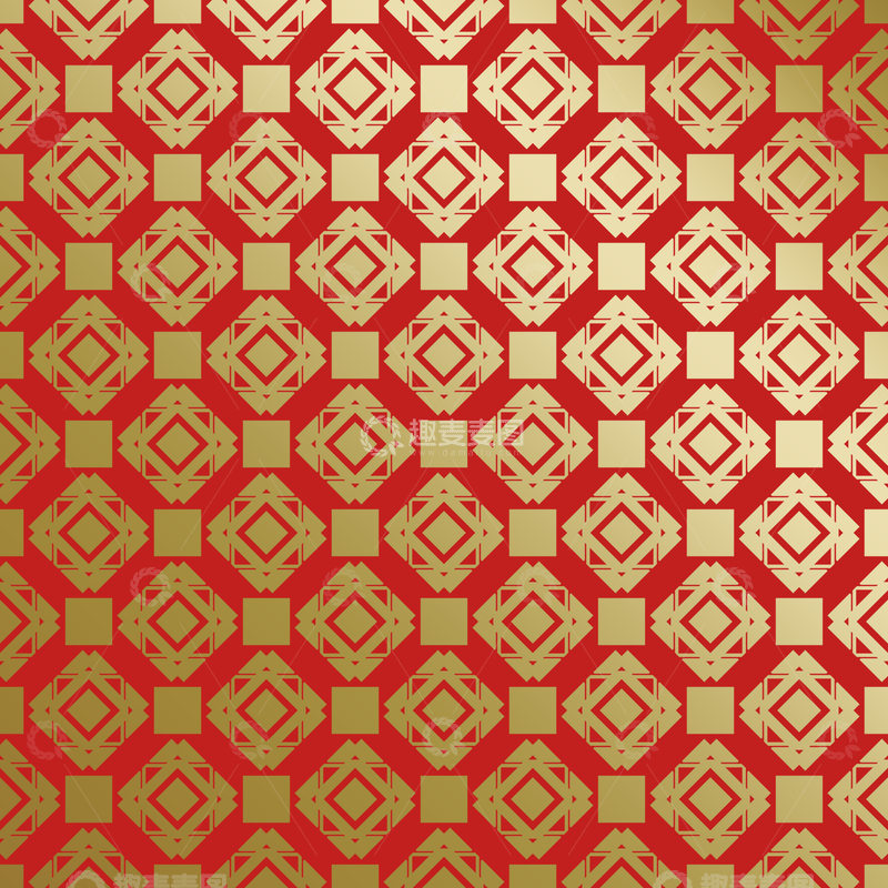 源文件下载【趣麦麦图】-红金中式喜庆花纹背景229