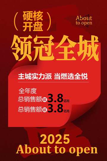 地产开盘红色促销海报