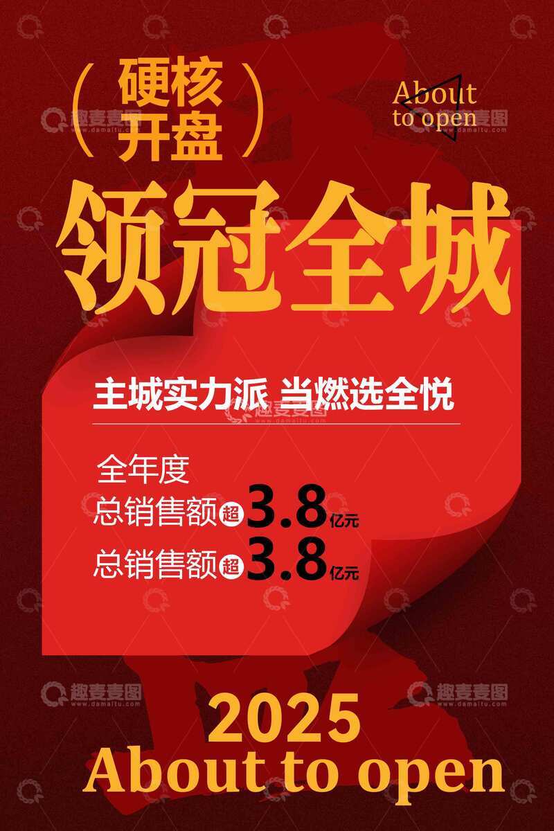 地产开盘红色促销海报