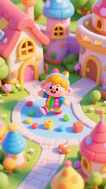 卡通玩具城童趣场景