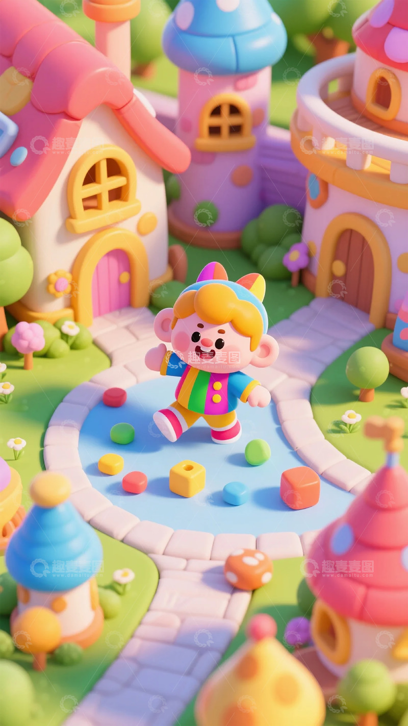 高清大图下载【趣麦麦图】卡通玩具城童趣场景