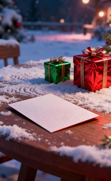 冬日圣诞礼物雪景摄影