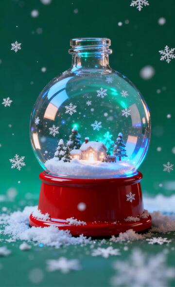 圣诞雪花球梦幻场景