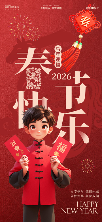 新春贺岁喜庆海报设计