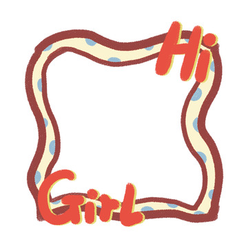 卡通风格问候边框设计素材