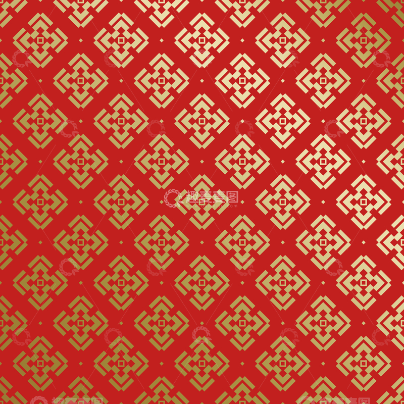 源文件下载【趣麦麦图】-红金中式喜庆花纹背景240
