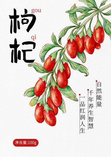 水彩枸杞养生宣传海报包装