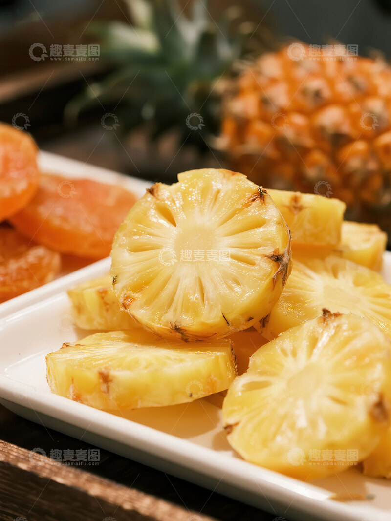 高清大图下载【趣麦麦图】菠萝片  蜜渍  便携 