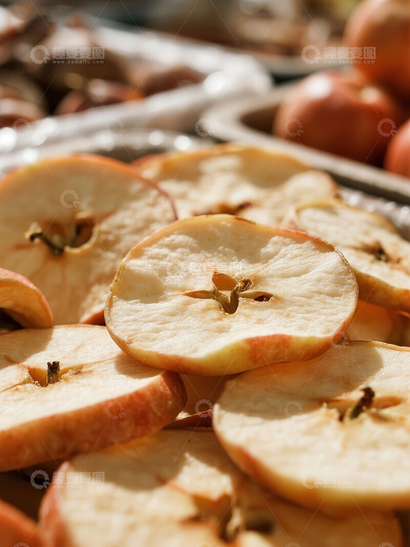 高清大图下载【趣麦麦图】苹果片  脆片 秋味