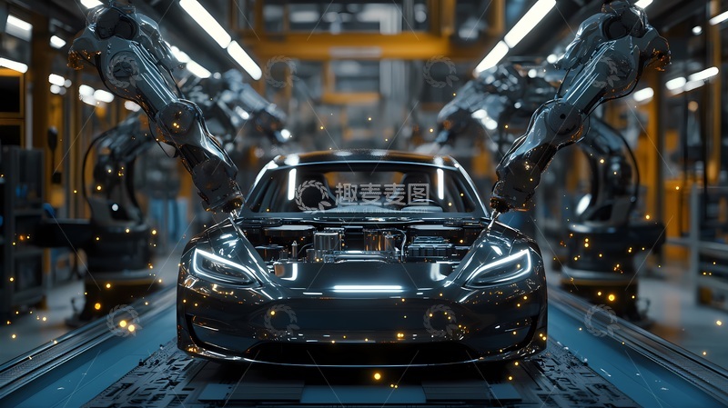 高清大图下载【趣麦麦图】智能工厂汽车制造场景