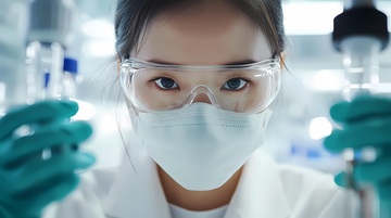 实验室女科研人员工作照