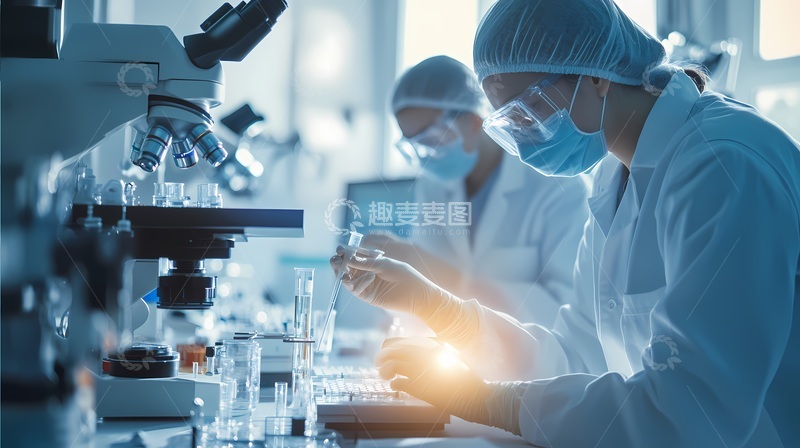 高清大图下载【趣麦麦图】实验室科研人员工作场景冷调