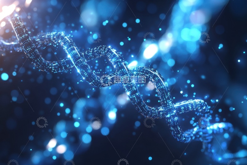 高清大图下载【趣麦麦图】DNA旋转的链条