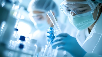 实验室工作人员操作试管