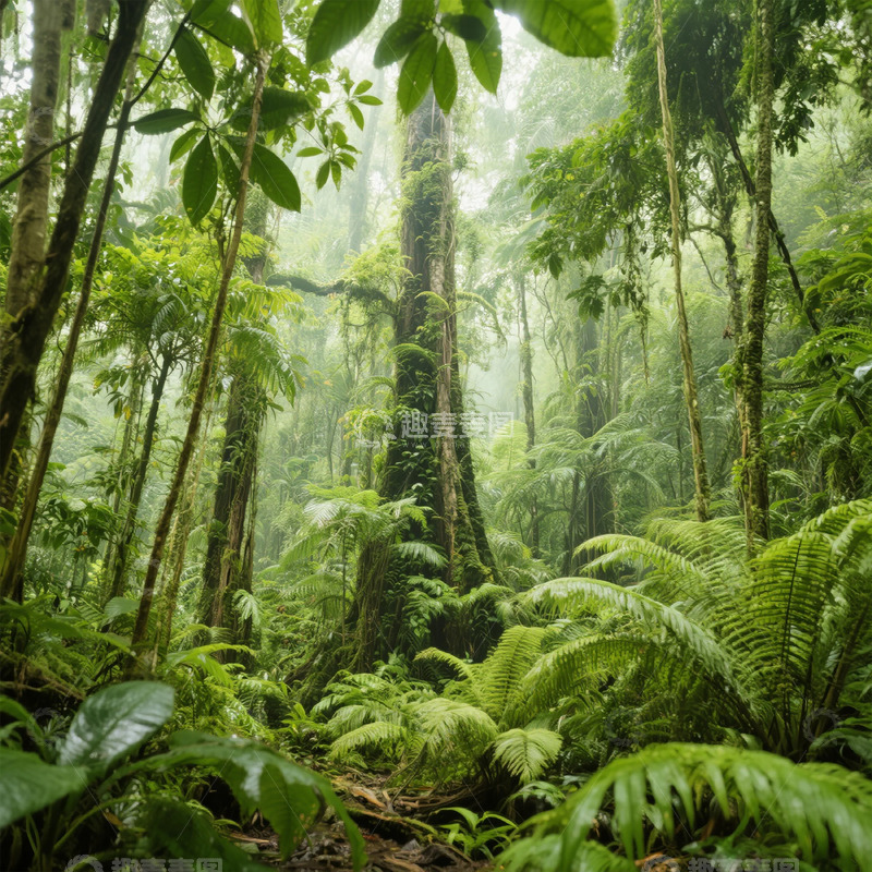 高清大图下载【趣麦麦图】-热带雨林绿意盎然素材