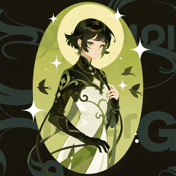 暗黑古风动漫人物插画