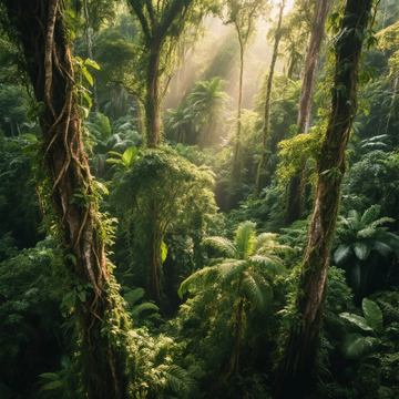 热带雨林茂密植被风景摄影