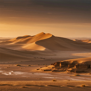 沙漠落日沙丘风光摄影图片