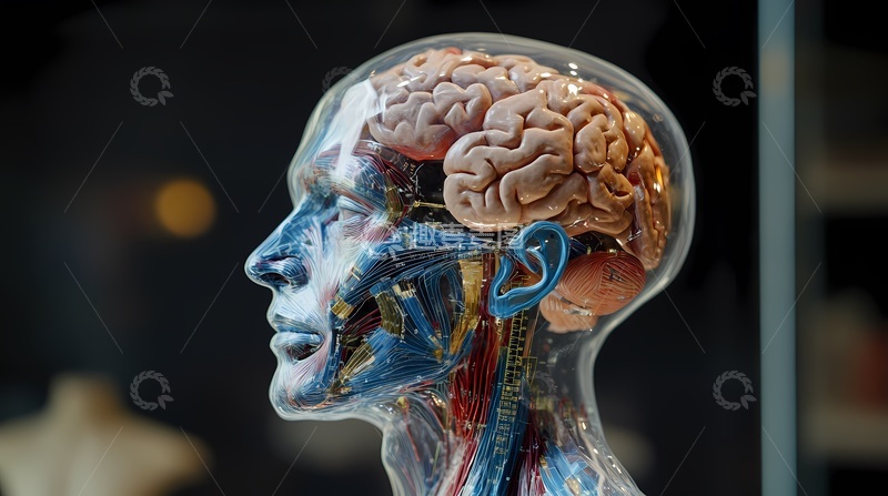 高清大图下载【趣麦麦图】医学解剖人头模型展示