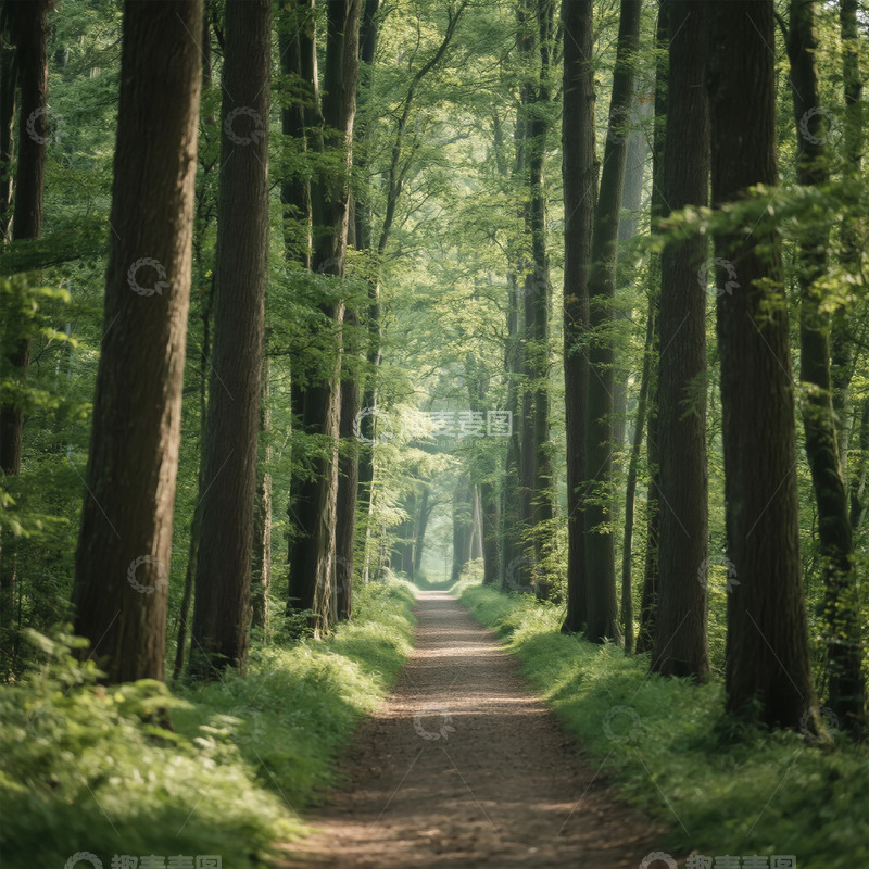 高清大图下载【趣麦麦图】林间小径风光摄影图
