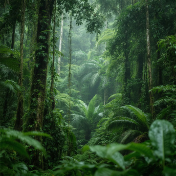 热带雨林茂密植被绿色景观