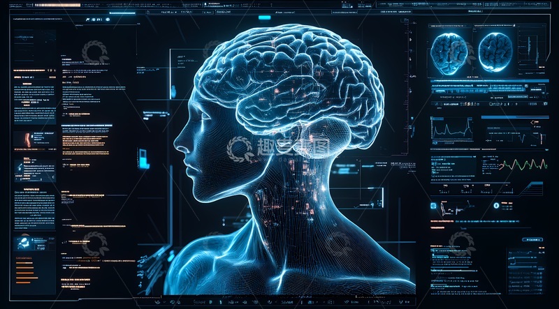 高清大图下载【趣麦麦图】科技脑图数据界面设计素材