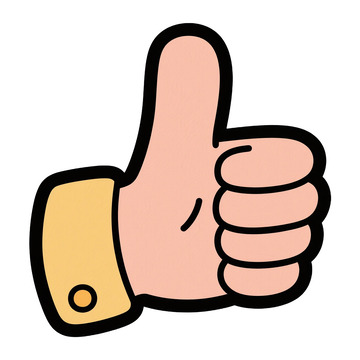 手绘卡通手势点赞免抠元素