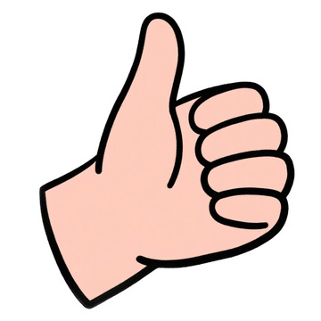 手绘卡通手部点赞免抠元素