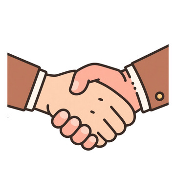 手绘卡通手握手免抠元素