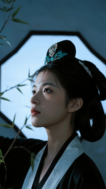 古风女子发饰美景摄影图片