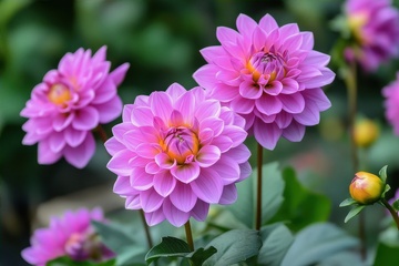 鲜艳欲滴的球状菊花