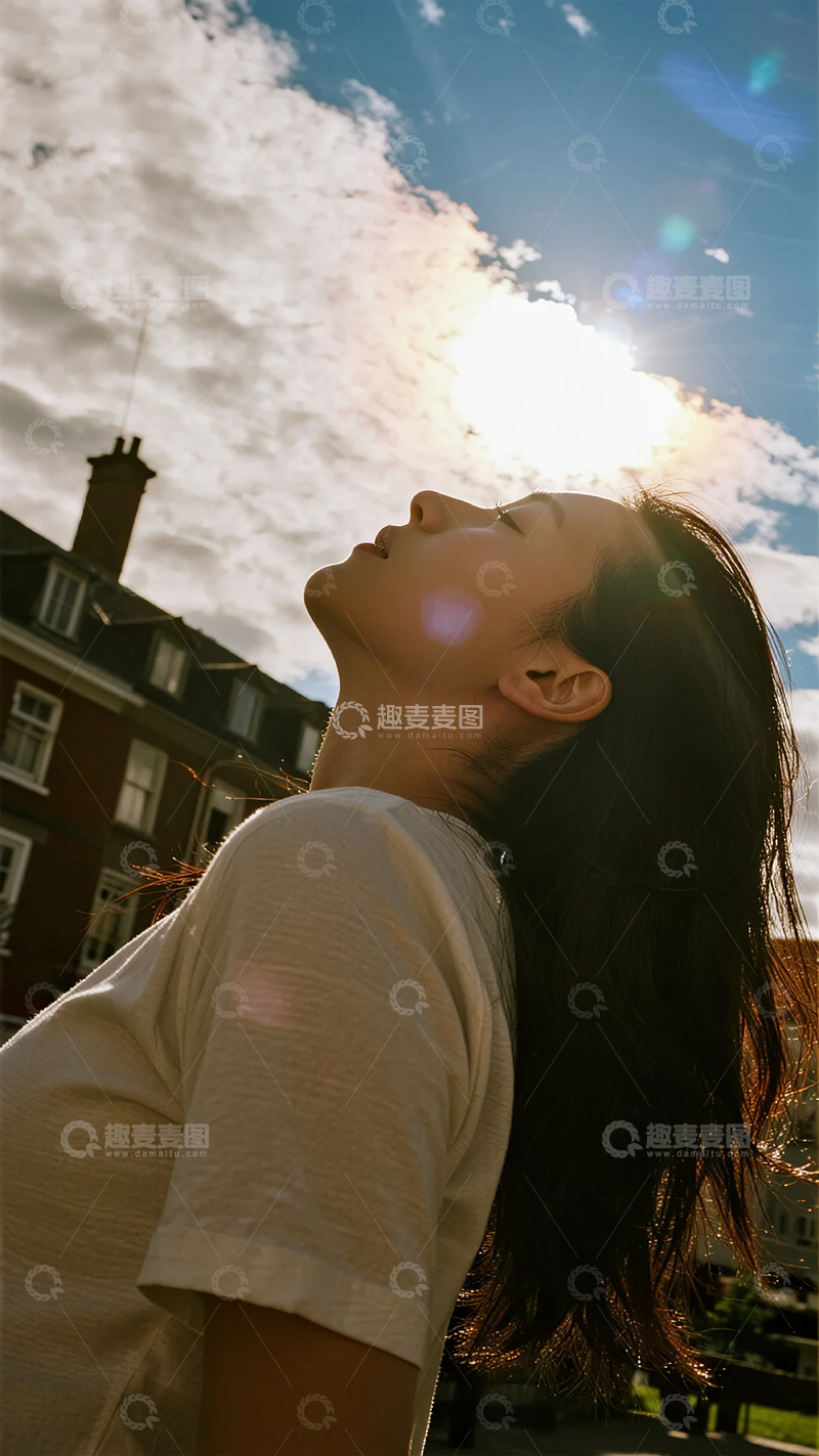 高清大图下载【趣麦麦图】阳光女孩城市风光人像摄影