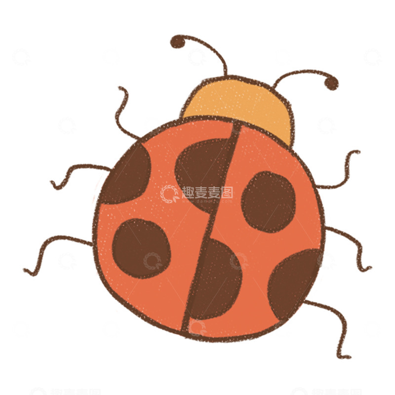 高清大图下载【趣麦麦图】-卡通瓢虫插画