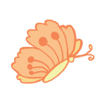 卡通橙色蝴蝶插画