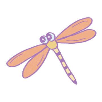 卡通蜻蜓简笔画图案