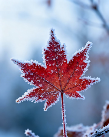 秋末冬初枫叶白霜7