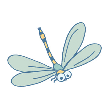 卡通蜻蜓简笔画素材