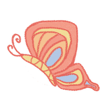 彩绘蝴蝶图案插画设计素材