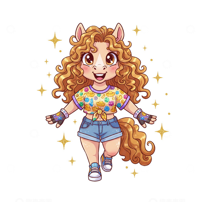 高清大图下载【趣麦麦图】马年卡通漫画1