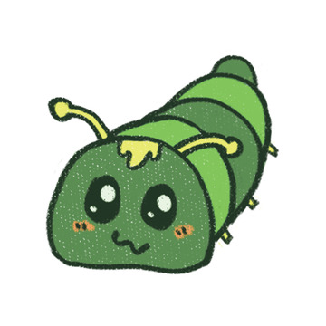 卡通毛毛虫可爱插画设计素材