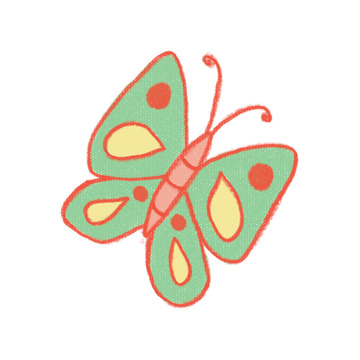 卡通彩蝶插画设计元素