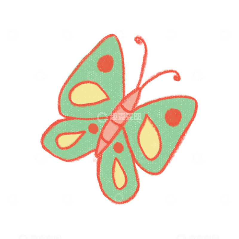 高清大图下载【趣麦麦图】-卡通彩蝶插画设计元素