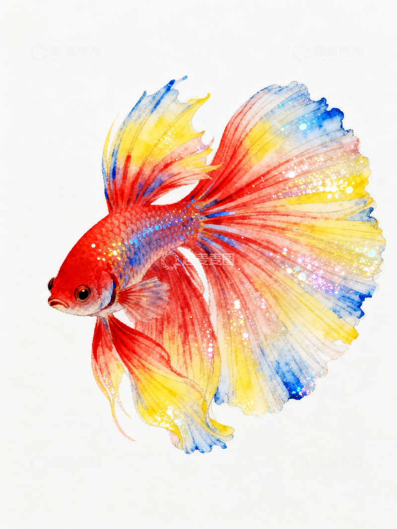 高清大图下载【趣麦麦图】红黄蓝色调斗鱼5