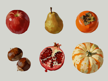 6种手绘水果1