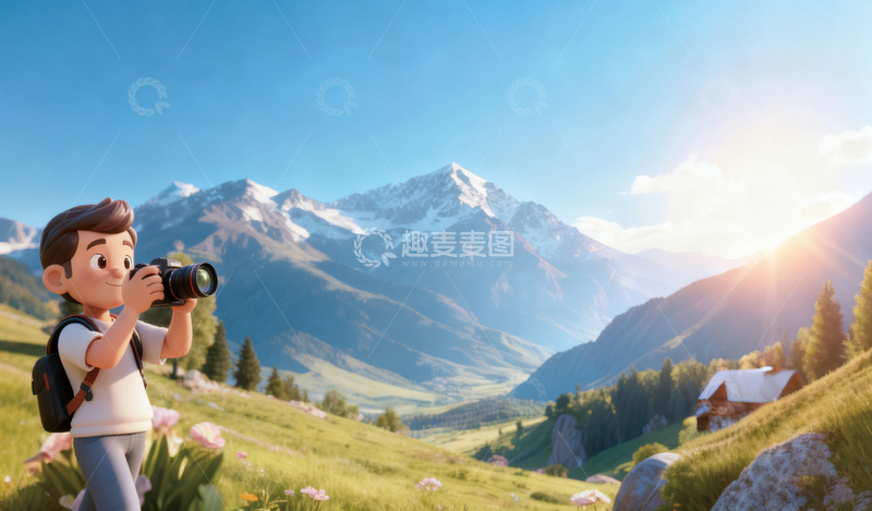 高清大图下载【趣麦麦图】-卡通风光摄影动画场景