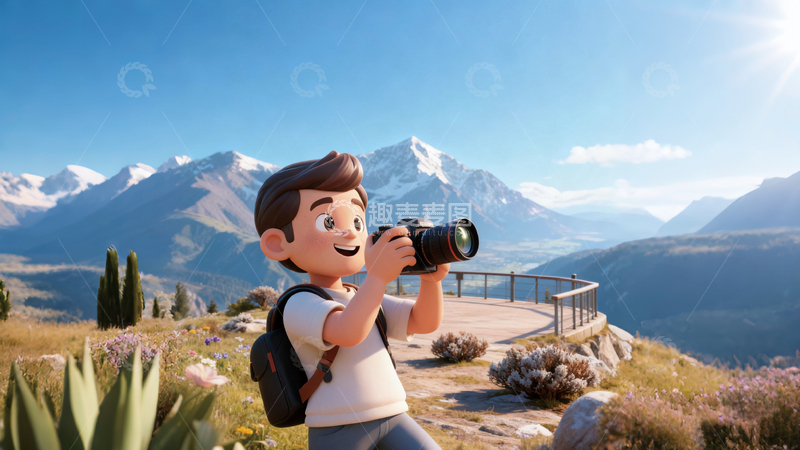 高清大图下载【趣麦麦图】动画摄影师山景拍摄