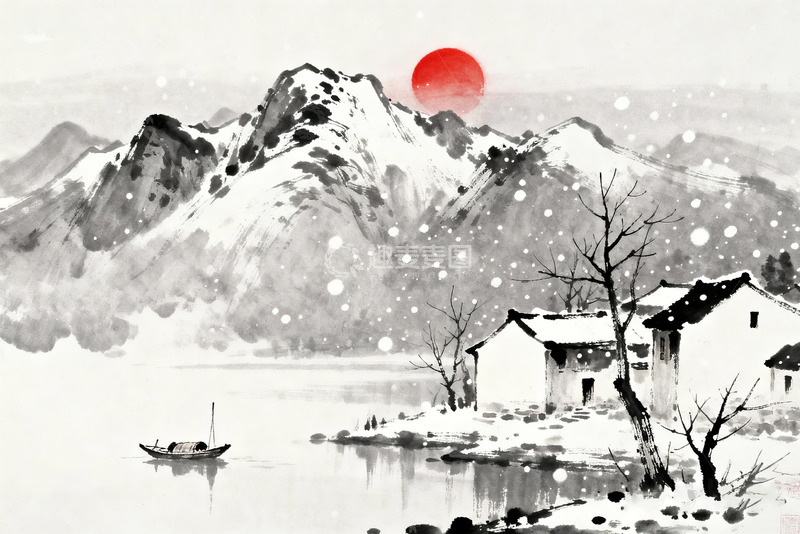 高清大图下载【趣麦麦图】极简水墨画中国风2