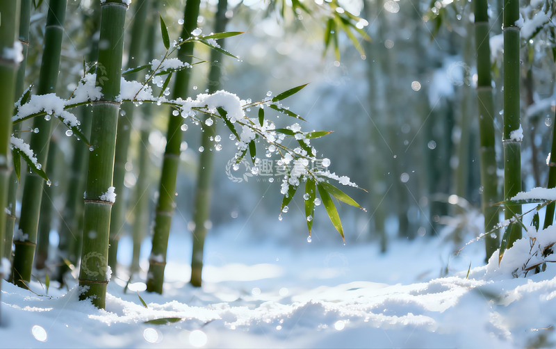 高清大图下载【趣麦麦图】雪后竹林风景摄影1