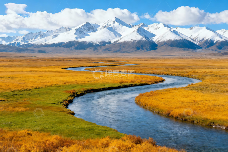 高清大图下载【趣麦麦图】秋天河流落叶1
