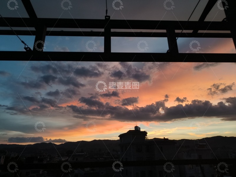 高清大图下载【趣麦麦图】城市黄昏剪影风光